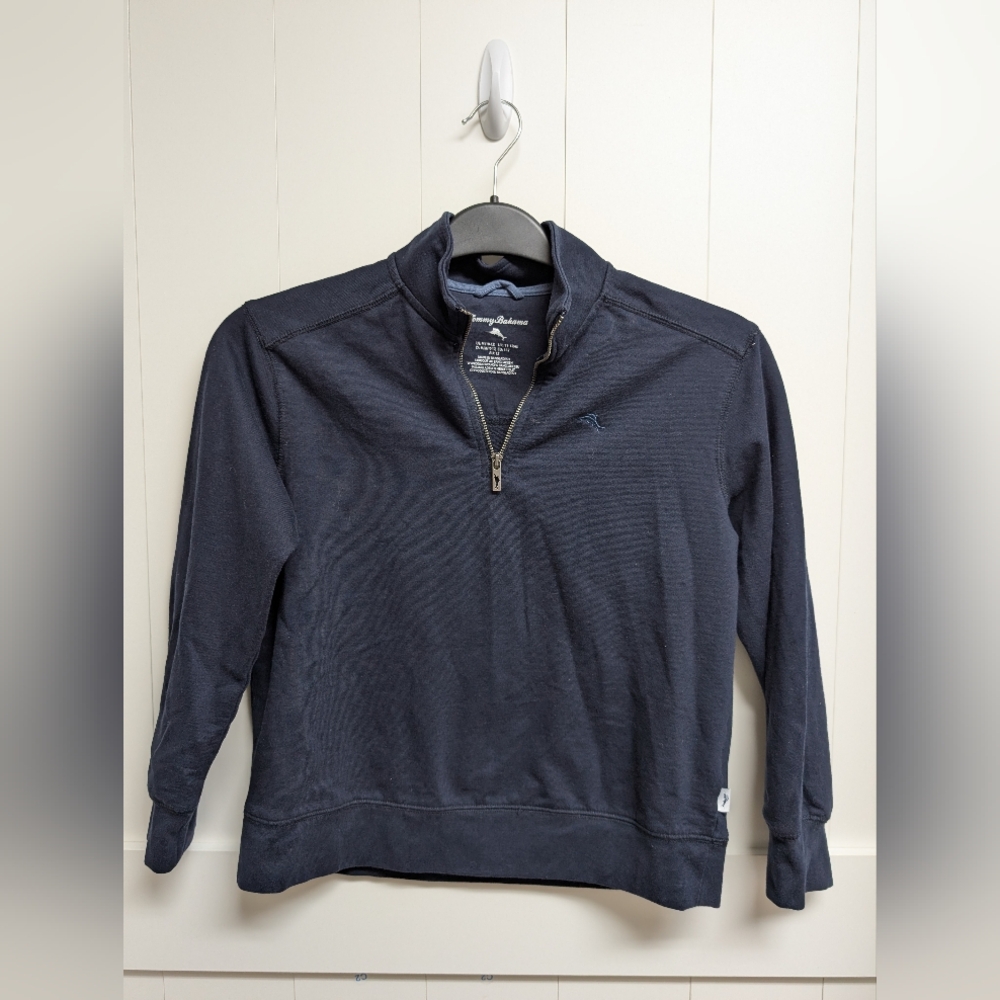 Tommy Bahama Dark Blue Half Zip-Up Boys Sweater, 10-12yr